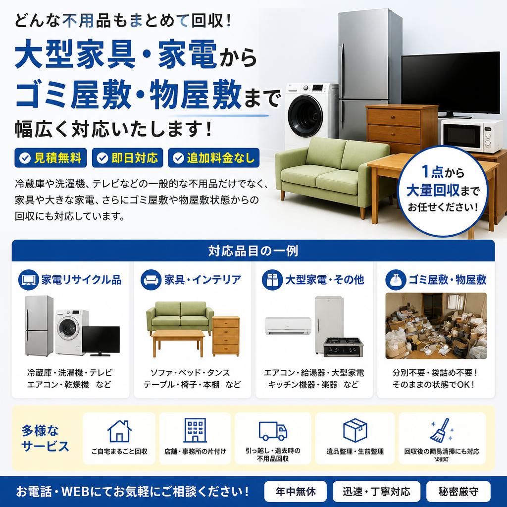 豊富な対応品目