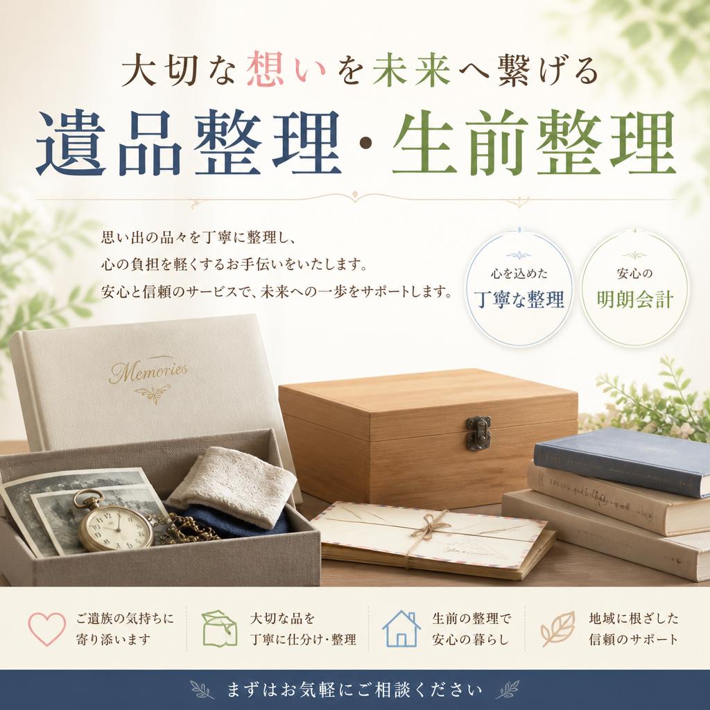 大切な想いを未来へ繋げる「遺品整理・生前整理」
