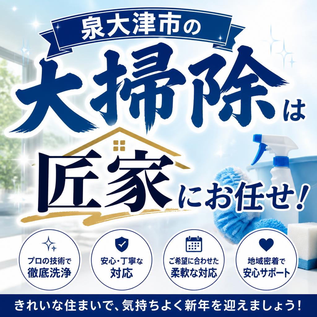 泉大津市の大掃除は「匠家」にお任せ！