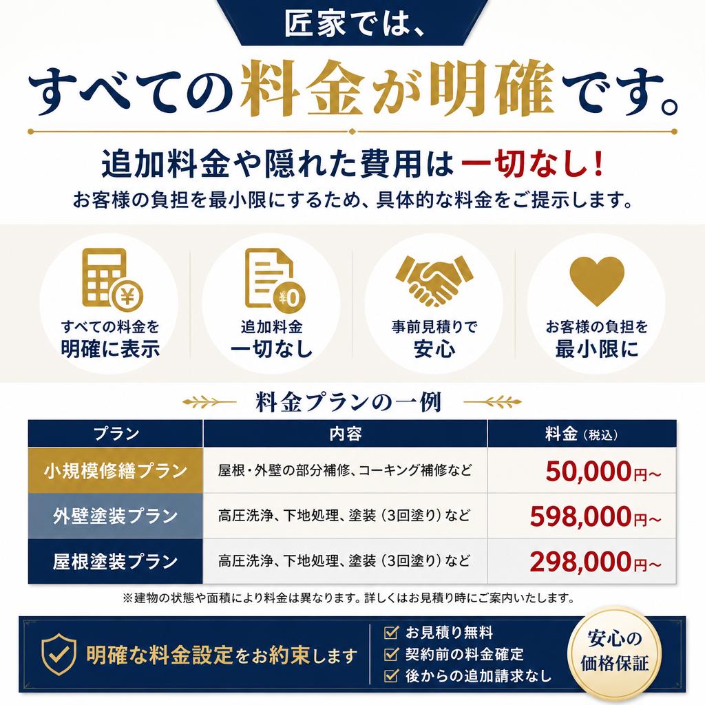 安さの秘訣は明朗会計