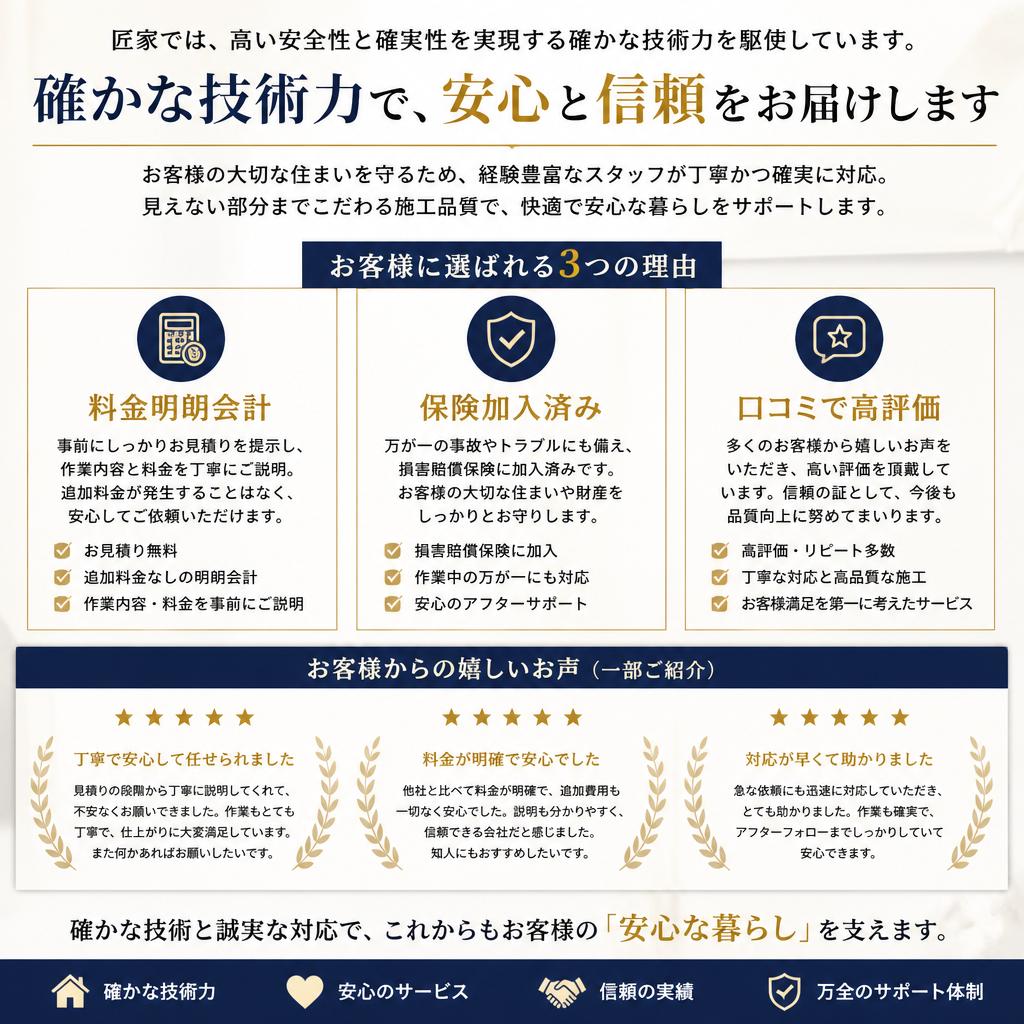 「匠家」の特徴で選ばれる理由
