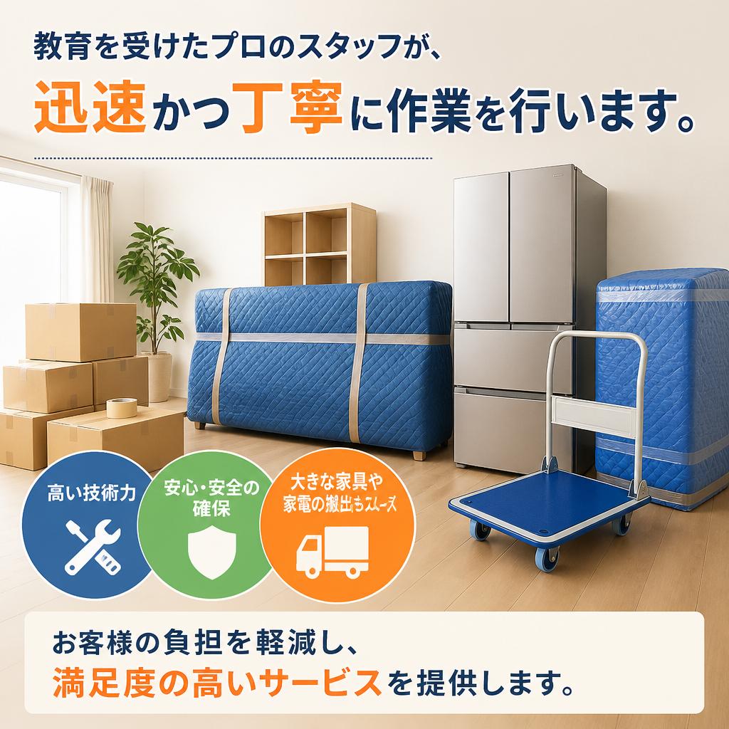 専門的なスタッフによる高品質な作業