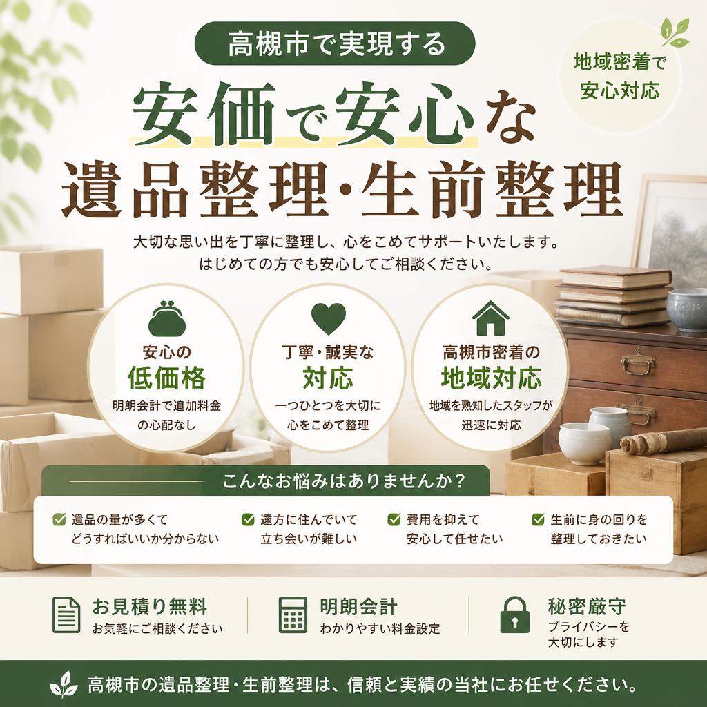 高槻市で実現する、安価で安心な遺品整理・生前整理